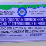 Wasaaradda Maaliyadda Dowladda Puntland oo Tababarka ku aadan Sharciga Maamulka Maaliyadda u qabatay 15-ka degmo ee Xeebaha dhaca ee Puntland